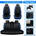 thumbnail image 6 of For Lexus Car Seat Cover, Premium 5-Seat Leather Auto Seat Protector, Front Rear Full Set for ES250 IS500 LX600/ RX350 NX250 NX350 LS460 GS350 Black+Blue, 6 of 14