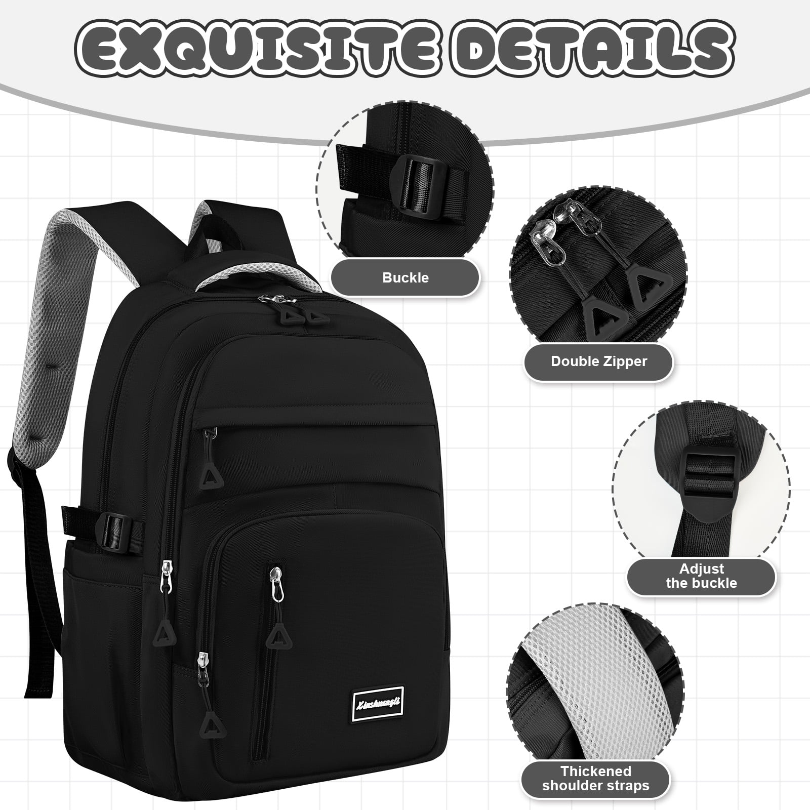 DAKIMOE School Backpack for College High Middle School Fashion Student Bag Teen Bookbag Laptop Backpack Women Travel Daypacks