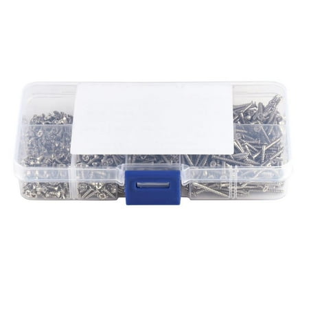 

BIOSA 800pcs M2 countersunk head tapping screws silver carbon steel nickel-plated