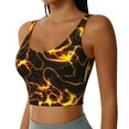 thumbnail image 2 of Rateoe Orange Lightning Print Womens' Sports Bras Scoop Neck Sports Vest- Padded U Back Seamless High Impact Support-Medium, 2 of 8