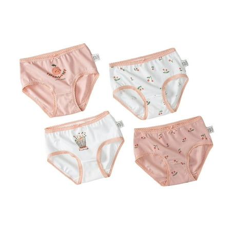 

GYRATEDREAM 4 Pack Girls Underwear Soft Comfort Cotton Panties Underwear Toddler Briefs Hipsters Soft Undies