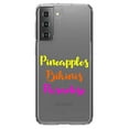 thumbnail image 1 of DistinctInk Clear Shockproof Hybrid Case for Galaxy S21 5G (6.2" Screen) - TPU Bumper Acrylic Back Tempered Glass Screen Protector - Pineapples Bikinis Paradise, 1 of 2