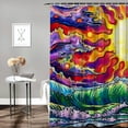 thumbnail image 2 of Orinice Wave Ocean Psychedelic Art Bathroom Decor Set, Colorful Luxurious Graphic Print Polyester Fabric Fashion Shower Curtain with Hooks, 100% Polyester Washable Shower Curtain for Bathroom 60x72, 2 of 7