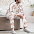 thumbnail image 5 of Mens Pajamas Set, Cute Pig Face and Plants Button Down Long Sleeve Loungewear Sleepwear Pjs sets for Men, 5 of 5