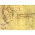 thumbnail image 2 of Vintage Maps 14x11 Black Modern Framed Museum Art Print Titled - Union Pacific system of railroad and steamship lines 1900, 2 of 4