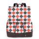 thumbnail image 1 of Balery Red and black argyle Mochila de Cuero para Mujeres, Gran Capacidad, Bolsa de Viaje Multifuncional, Mochila de Cuero y Bolsa de Hombro para Mujeres, 1 of 4