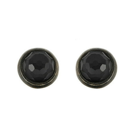 Plutus Partners Signature Authentico Hematite Round Demiquartz Doublet Stud Earrings