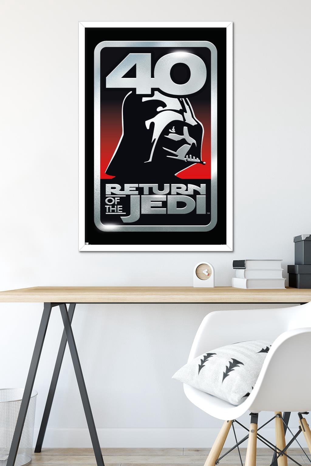 Star Wars: Return of the Jedi - 40th Vader Logo Wall Poster, 22.375" x 34" Framed