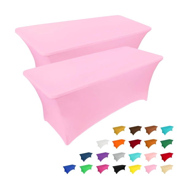 Mantel IVAPUPU, 2 unidades, rectangular, ajustado, 6 pies, color rosa