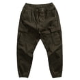 thumbnail image 7 of Hurxie Mens Cargo Pants Casual Joggers Hiking Pants Loose Straight Athletic Workout Sweatpants with Pockets Green,XL, 7 of 7
