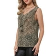 thumbnail image 4 of INSPIRE CHIC Leopard Print Tank Top for Women's Sleeveless Casual V Neck Y2k Cheetah Vest Ruffle Trim Blouse S Brown, 4 of 6