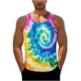 thumbnail image 2 of PNTUTB Tank Tops for Men Sleeveless Tops Casual Crew-Neck Sports Vest Fashionable Ombre-Printed Tops Lightweight Breathable Loose Comfortable Tank Tops, 2 of 6