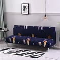 thumbnail image 1 of Armless Sofa Bed Cover Stretch Spandex Sofa Bed Slipcover Folding Couch Sofa Futon Cover Without Armrests Furniture Protector for Living Room Pets (Floral,Blue), 1 of 7