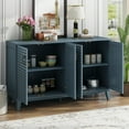 thumbnail image 4 of Buffet Cabinet Furniture, Atumon Accent Cabinet with 4 Doors, Wood Storage Cabinet with Adjustable Shelves, Storage Cabinet for Kitchen Dining Room Living Room, 60"L x 18"W x 36"H, Blue, 4 of 10