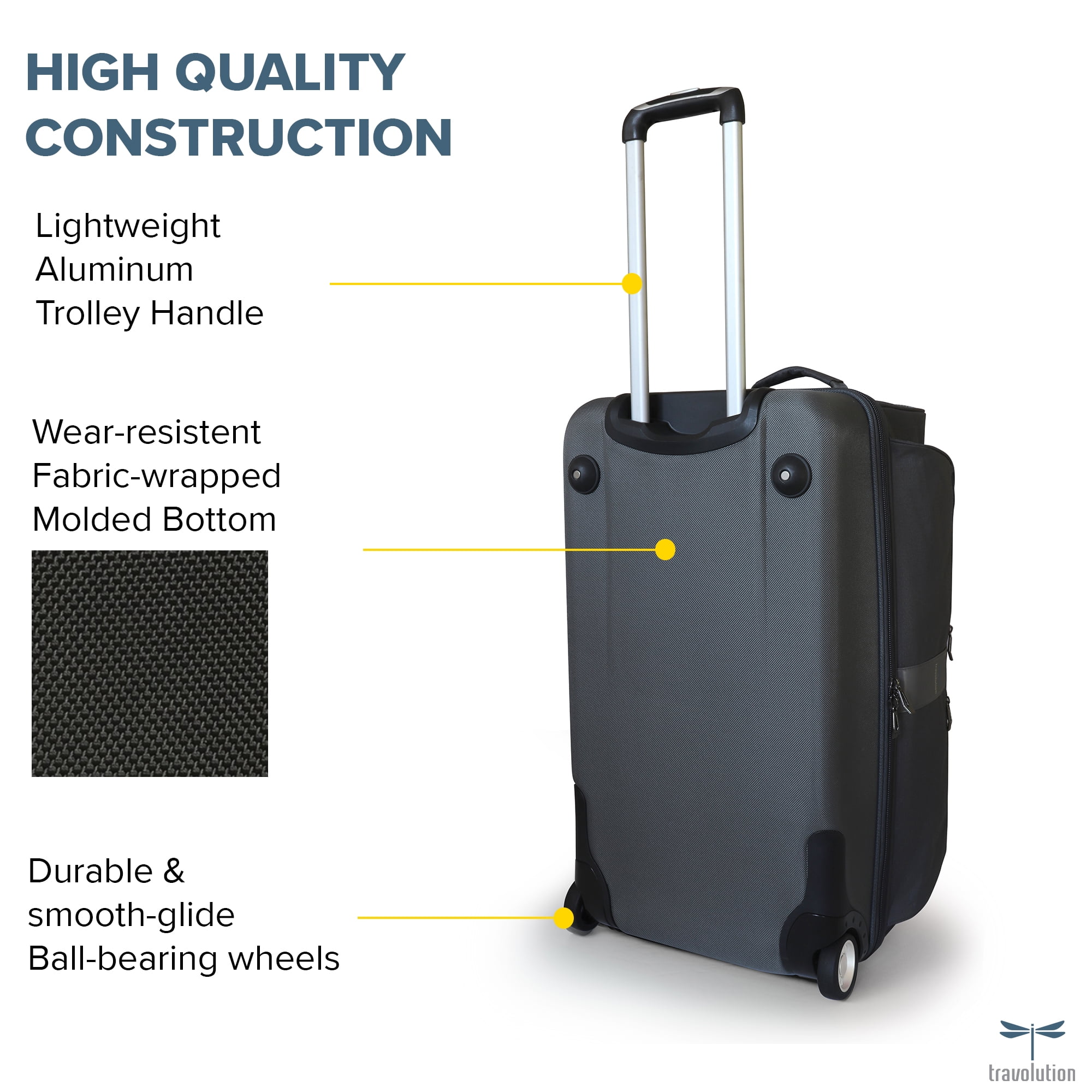 Travolution Unisex 28" Collapsible Travel Duffel Bag, Black