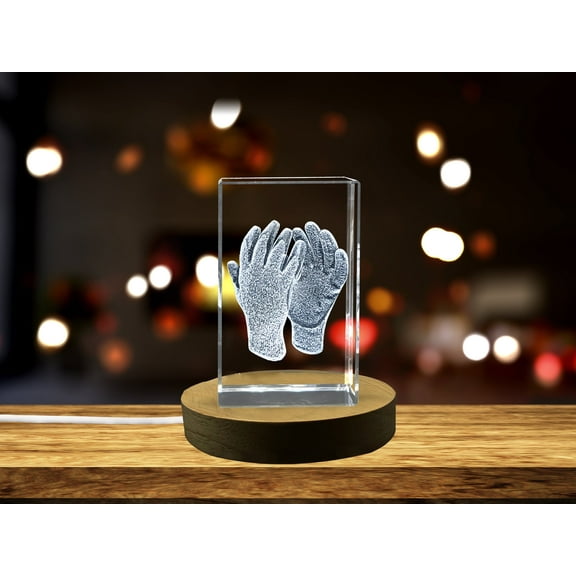 Exquisite Crystal Safety Glove Sculpture - A Poignant Homage to Hardworking Hands
