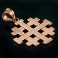 thumbnail image 3 of Solid Gold Matte Jerusalem "Crusaders" Cross (14K Rose Gold, Pendant with 22" chain), 3 of 4