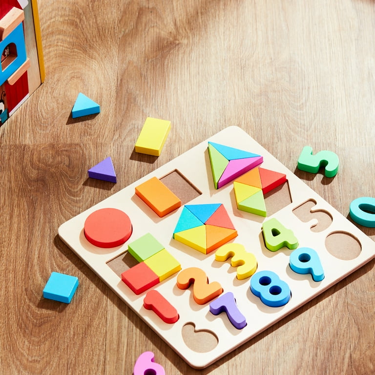 Spark Create Imagine Wooden Shape and Number Puzzle for Babies and