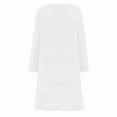 thumbnail image 4 of Jinhomg Womens Flannel Sleep Dress Fuzzy Fleece Nightgown Long Sleeve Midi Dresses Winter Warm Cozy Loungewear White L, 4 of 8