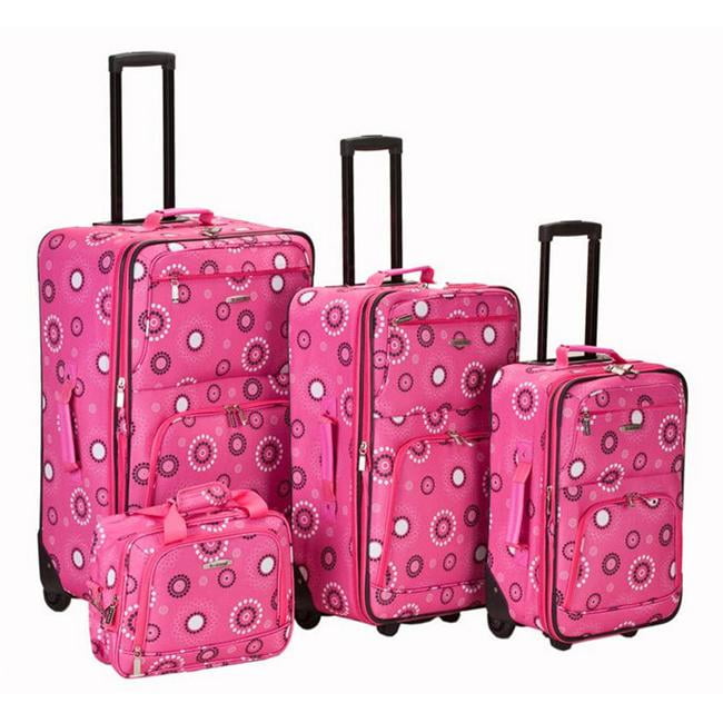 4 Pieces Luggage Set - Pink Pearl - Walmart.com