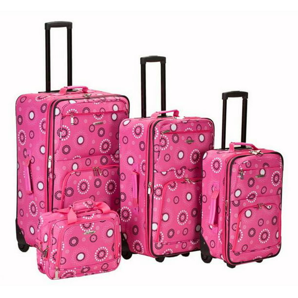 On The Go! - 4 Pieces Luggage Set - Pink Pearl - Walmart.com - Walmart.com