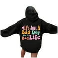 thumbnail image 3 of TYGHBN Hoodies for Women Word Graphic Sweatshirts for Women Vintage Hoodie Trendy Sweatshirts Preppy Clothes Long Sleeve Sweatshirt Tops Knitted Sweater Jackets Sweater Dress Women Long Behemoth Zip, 3 of 3