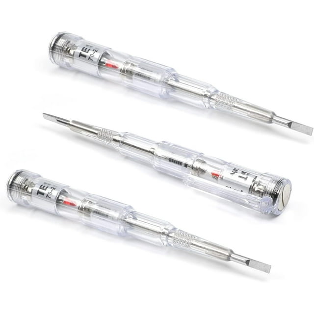 HUGFEGWE 3Pcs Voltage Tester Screwdriver, Voltage Tester Pen 70-250V Voltage Detector Pen Neon Light Circuit Tester Pen Voltage Test Pen Screwdriver U2536-18774