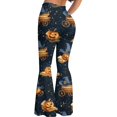 thumbnail image 6 of Leidass Women's Halloween Flare Leggings Pumpkin Print High Waist Buttery Soft Pantss Dark Gray L, 6 of 6