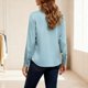 thumbnail image 5 of AUNVITO Women's Satin V-Neck Pleated Blouse with Elegant Design for Chic Style, 5 of 7