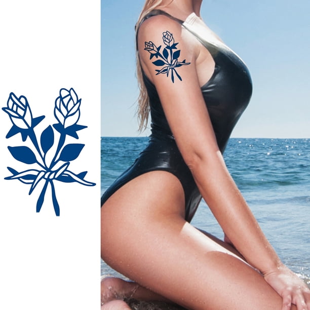 Etiquetas Engomadas Del Tatuaje 2 piezas 3D tatuaje de dibujos animados diseño creativo arte pegatinas Kit para fiesta (E) Likrtyny Libre de BPA