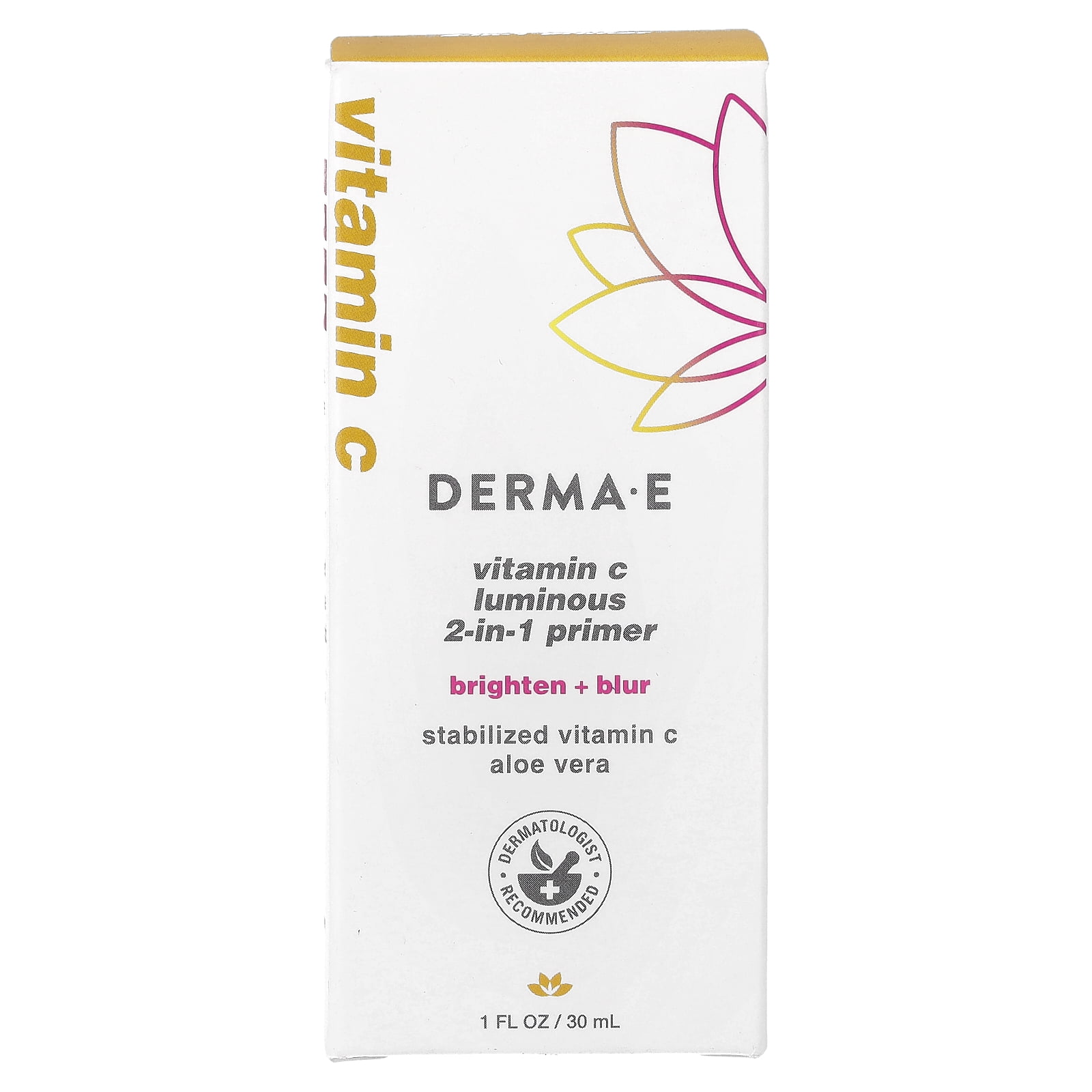 DERMA E Vitamin C Luminous 2-in-1 Primer, For All Skin Types, 1 fl oz (30 ml)