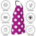 thumbnail image 5 of Naloa Purlpe And White Polka Dot Apron Kitchen Aprons with Pockets for Women Men Chef, 5 of 8