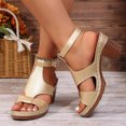thumbnail image 5 of Dakaela Orthopedic Chunky Heeled Sandals for Women Ankle Strap Slingback Dress Heels Comfortable Summer Pumps Shoes Size 6-10 Gold, 5 of 9