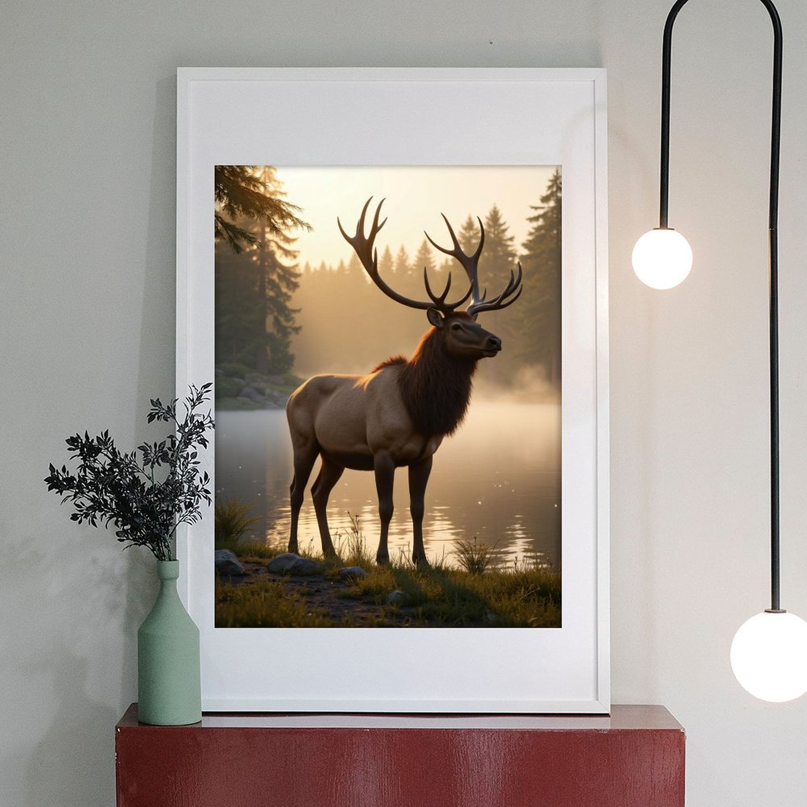 Diamond Art Kit for Adults, Majestic Elk Forest Sunrise Diamond Painting for Adults Beginners, DIY Diamond Art Painting Kits, 5D Diamond Painting Crafts for Home Decor 12x16 Frameless