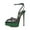 Green, variant on XYD Women Sexy Rhinestone Caged Peep Toe Ankle Strap Sandals Stilettos Platform High Heel Pumps Fashion Shoes Size 7 Red