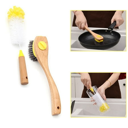 

OUSITAI Sponge Head Long Handle Detachable Milk Bottle Tea Cup Glass Cleaning Brush 2 PCS