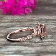 thumbnail image 4 of 8x6mm Oval Cut 2 Carat Morganite Engagement Ring Solid 10k Rose Gold Moissanite Halo Anniversary Ring, 4 of 5