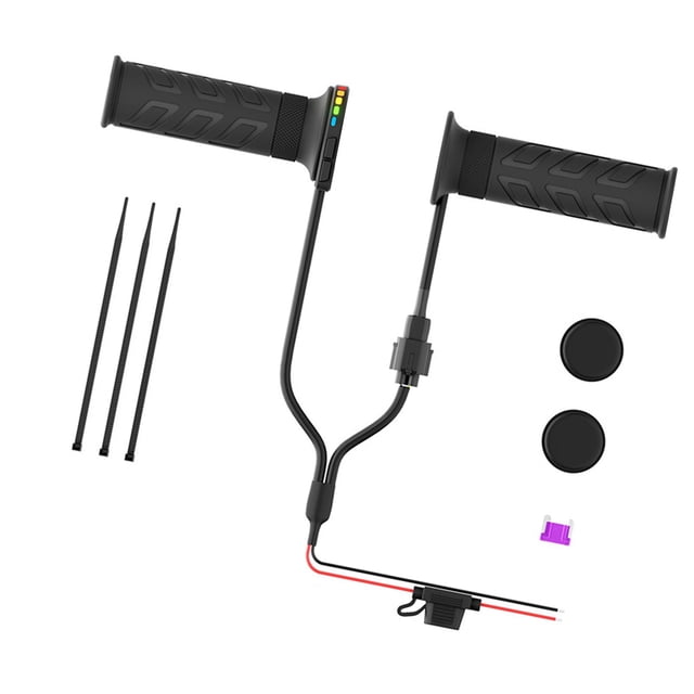 Puños calefactables,Puños calefactables para ATV,resistentes al agua IP67,con función de memoria,Puños calefactables para ATV con luz de 5 colores,Puños calefactables universales de 12 V