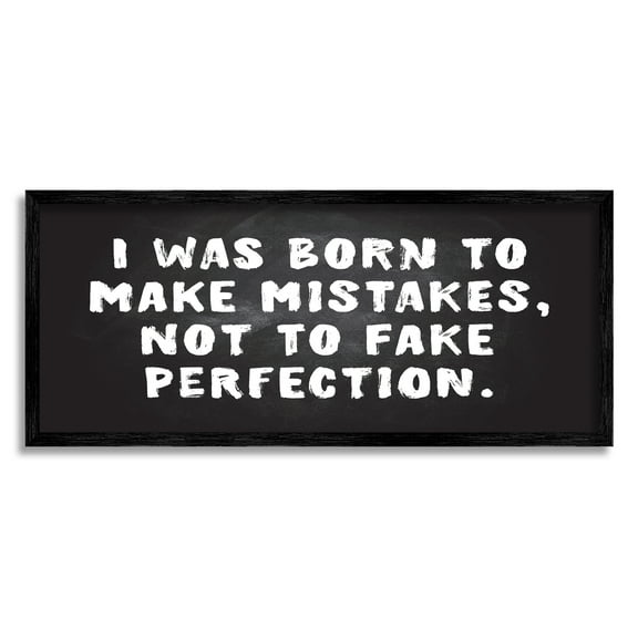 Stupell Industries Modern Make Mistakes Phrase Inspirational Painting Black Framed Art Print Wall Art, 30 x 13