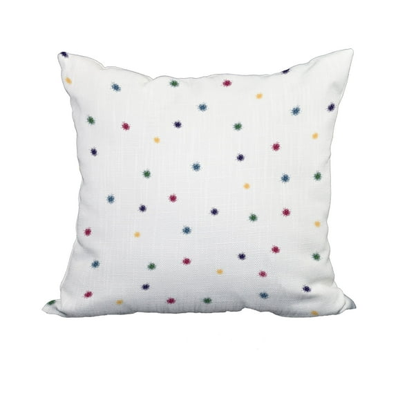 18 x 18 Inch Veggie Dots Green Geometric Print Decorative Polyester Throw Pillow with Linen Texture