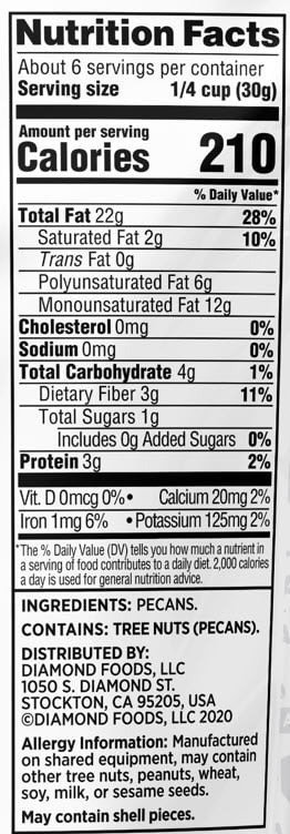 Diamond of California Pecan Halves, 6 oz