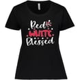 thumbnail image 3 of Inktastic 4th of July Red White Blessed Fireworks Women's Plus Size T-Shirt, 3 of 5