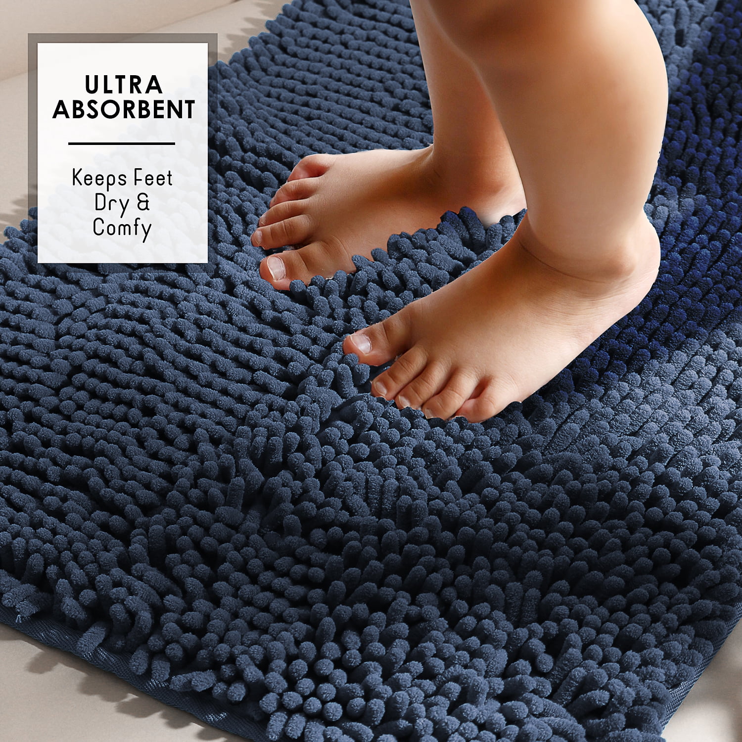 Lammaloe Chenille Bathroom Rugs Non Slip Bath Mat, 26"× 44" Ultra Absorbent, Bath Mats for Bathroom, Soft Sage