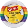 Glad Everyday Round Disposable 10” Paper Plates With Rainbow Design | Heavy Duty Soak Proof, Cut-Resistant, Microwavable Paper Plates For All Foods & Daily Use | 10 Inches, 36 Count