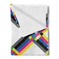 thumbnail image 2 of Psychedelic Soft Flannel Fleece Blanket, Geometric Composition with Colorful Zigzag Chevron Lines Squares Digital Grid, Cozy Plush for Indoor and Outdoor Use, 70" x 90", Multicolor, by Ambesonne, 2 of 5