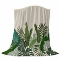 thumbnail image 6 of Palm Leaves Tropical Blanket Soft Cozy Warm Throw Blanket for Couch, Plush Fuzzy Flannel Fleece Blankets for Sofa, Beige Summer Watercolor Botanical Bed Blankets Lightweight Gifts for Women, 40"x60", 6 of 9