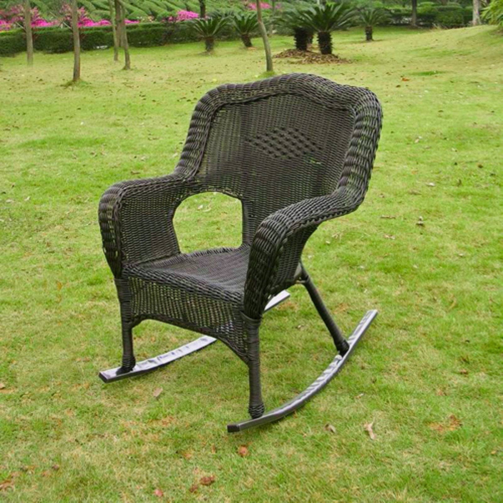 Maui Camelback Resin Wicker Steel Outdoor Rocking Chair Set Of 1