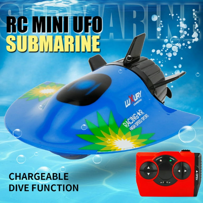 Travelwant Mini RC Submarine Boat Remote Control Waterproof Diving Toy for Kids