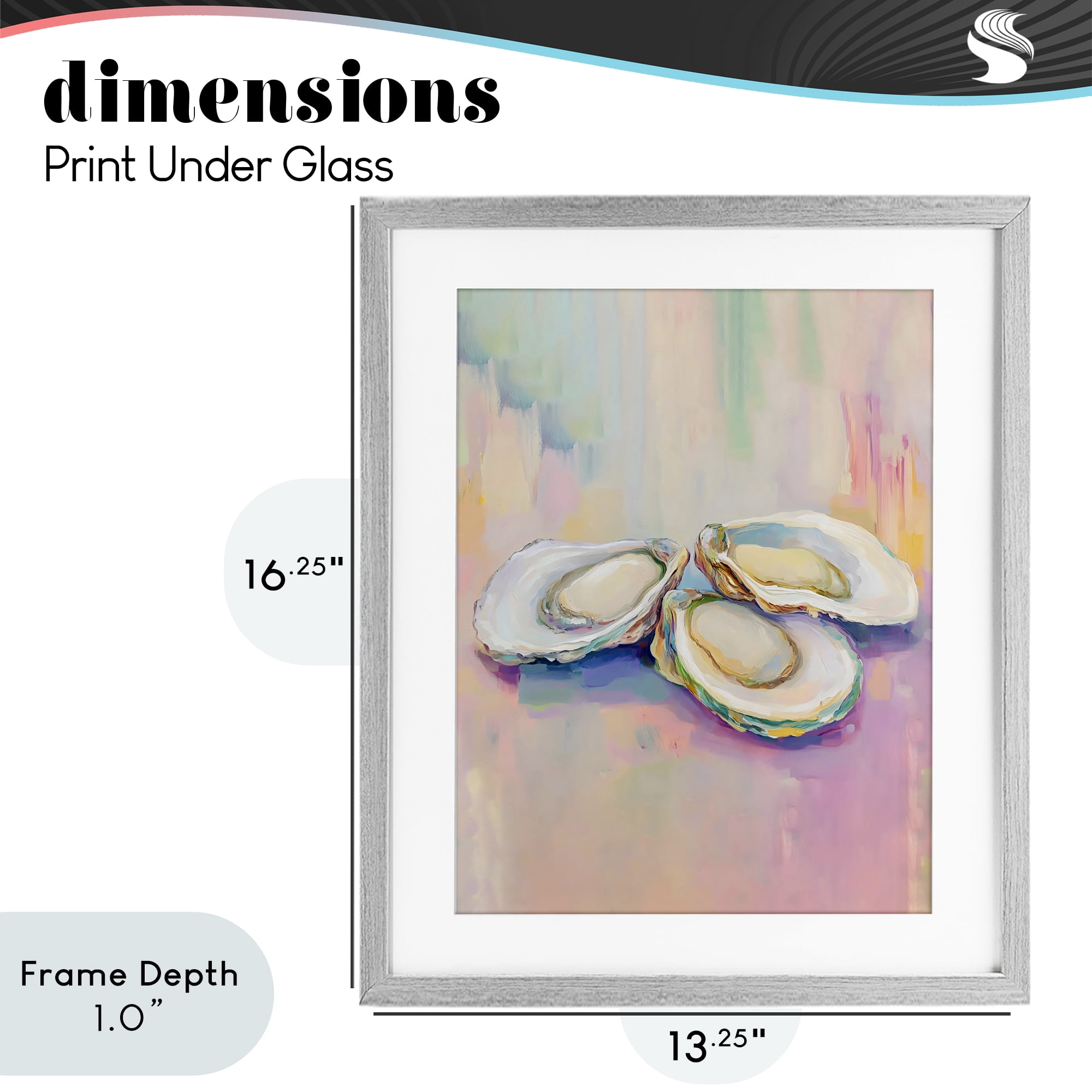 Stupell Industries Pastel Oysters Harmony Gray Framed Print Under Glass, design by The Prints Vibe