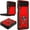 Red, variant on XIHAMA for Galaxy Z Flip 4 Case, Military Grade Shockproof Heavy Duty Protective Phone Cover Pass 16ft Drop Test with Magnetic Kickstand Holder